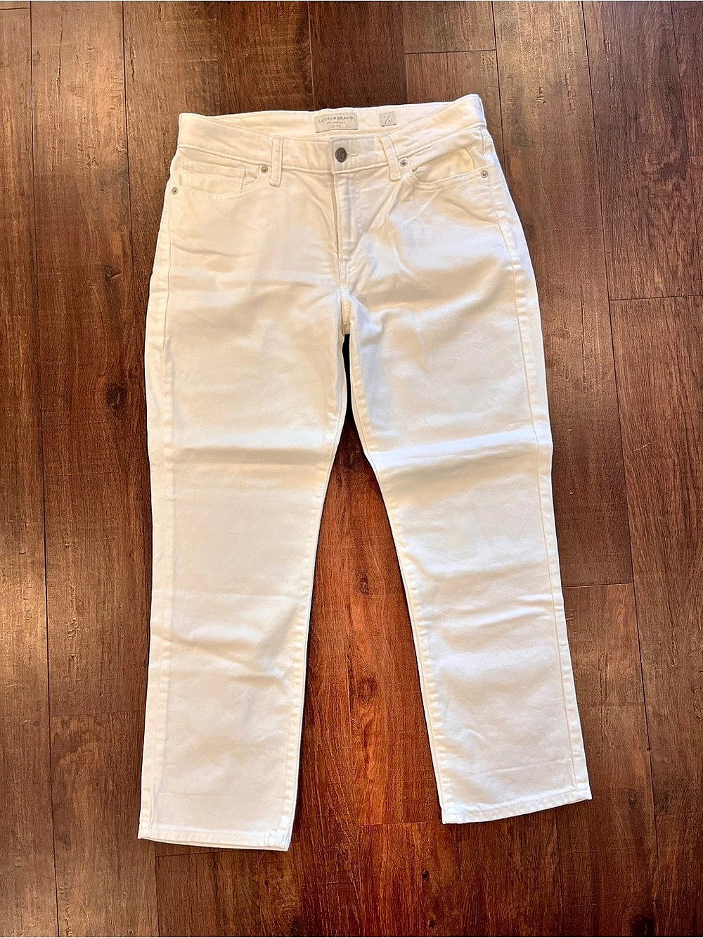 Lucky Brand Sweet Crop Jeans White Denim Cropped Straight Leg Women's 10/30